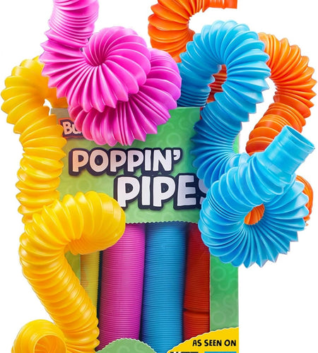 Pop Tubes Sensory Toys, Fine Motor Skills Stocking Stuffers Toddler Toys, Fidget Toys for Sensory Kids and Stocking Stuffers for Kids Learning Toys