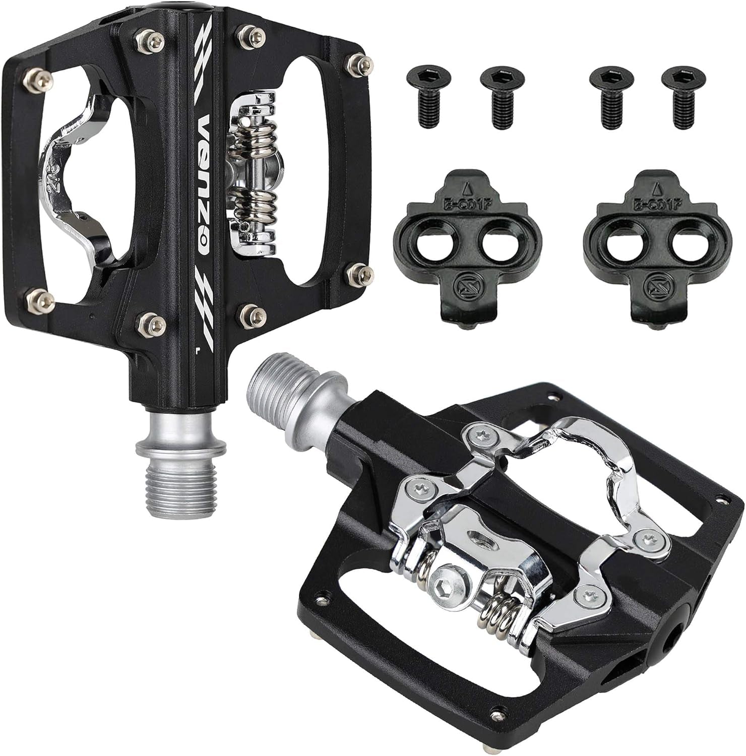 Dual Function Platform Multi-Use Compatible with Shimano SPD Mountain Bike Bicycle Sealed Clipless Pedals - Dual Platform Multi-Purpose - Great for Touring, Road, Trekking Bikes