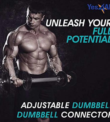 Adjustable Dumbbell Set with Weight Plates, Star Lock Collars/Connector, 50LBS Barbell or 25LBS Dumbbell Pair