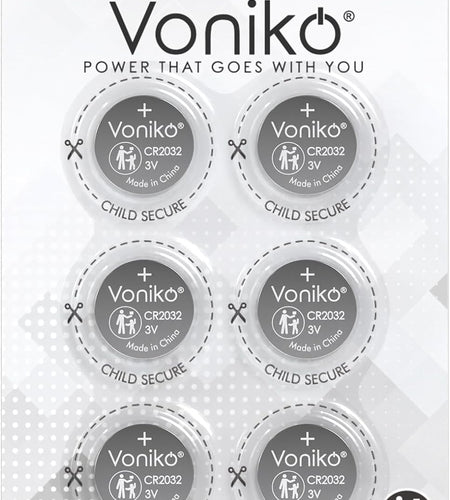 3 Volt CR2032 Battery 6 Pack – Lithium Batteries – 2032 Button Battery Flat – 7 Years Shelf Life