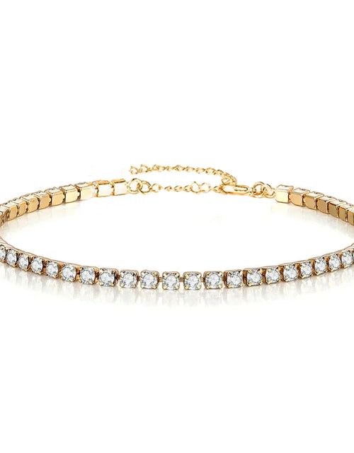 Load image into Gallery viewer, 2Mm Iced Out Tennis Bracelets Female Gold Silver Color Stainless Steel Cubic Zirconia Chain for Women Wedding Jewelry Gift
