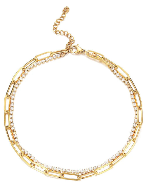 Load image into Gallery viewer, 2Mm Iced Out Tennis Bracelets Female Gold Silver Color Stainless Steel Cubic Zirconia Chain for Women Wedding Jewelry Gift
