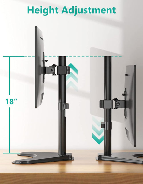 Load image into Gallery viewer, Single Monitor Stand, Adjustable Monitor Stand for One Screen up to 32Inch, Universal Freestanding Monitor Stand for Hp Acer Lg Monitor with Monting Holes 75 to 100Mm (Mf001),Black
