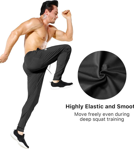 Mens Lightweight Gym Jogger Pants,Men'S Workout Sweatpants with Zip Pocket