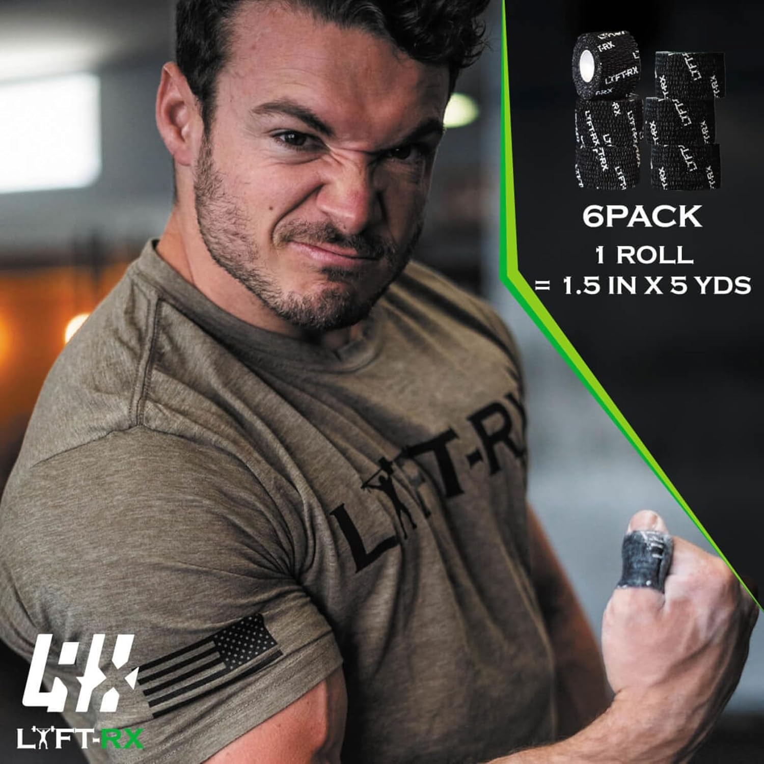 Weightlifting Hook Grip Tape W/Premium Adhesive for Olympic Weight Lift, Crossfit, Lifting & Gym, Stretch Athletic Finger Wrap, Protects Thumb Fingers Hand & Enhances Grip