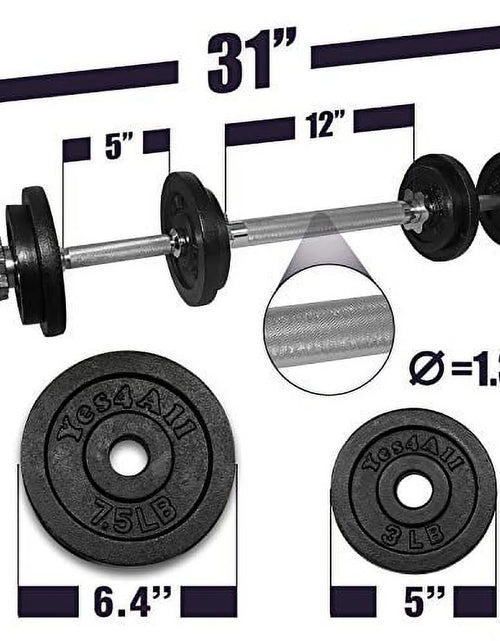 Load image into Gallery viewer, Adjustable Dumbbell Set with Weight Plates, Star Lock Collars/Connector, 50LBS Barbell or 25LBS Dumbbell Pair

