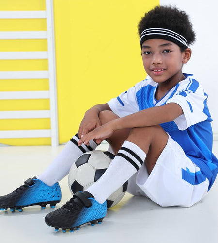 Kids Firm Ground Soccer Cleats Boys Girls Athletic Outdoor Football Shoes