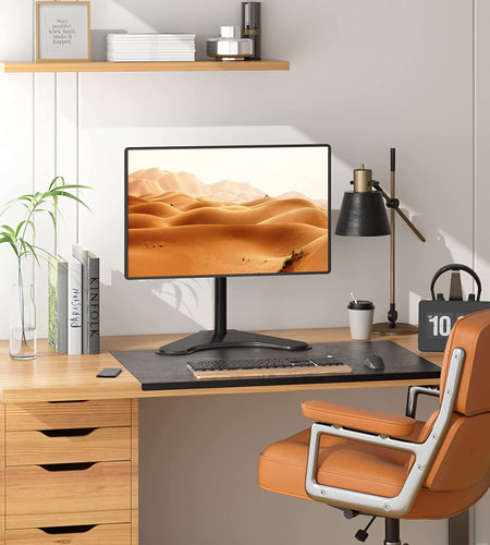 Single Monitor Stand, Adjustable Monitor Stand for One Screen up to 32Inch, Universal Freestanding Monitor Stand for Hp Acer Lg Monitor with Monting Holes 75 to 100Mm (Mf001),Black