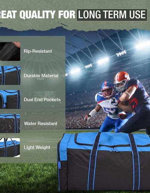 Load image into Gallery viewer, Heavy Duty Multi Pocket Large Sports Gym Equipment 3-Pocket Travel Duffel Bag (36 Inch, Blue)

