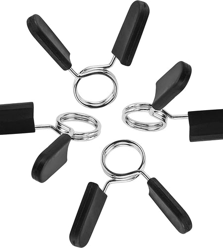 Barbell Clamps Dumbbell Spring Clip Circlip Collars 1 Inch Weight Bars Clips Fitness Weightlifting Lock Buckle 1 Inch for Standard Bar Barbell Strength Training Gym Accessory