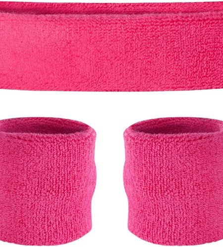 Sweatbands (Headband Wristband Set) - Terry Cloth Athletic Sweat Bands for Basketball, Tennis, Working Out, Gym