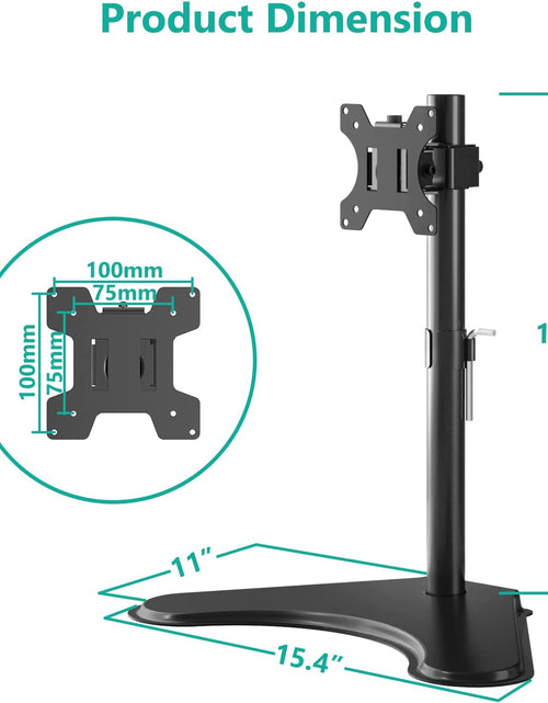 Load image into Gallery viewer, Single Monitor Stand, Adjustable Monitor Stand for One Screen up to 32Inch, Universal Freestanding Monitor Stand for Hp Acer Lg Monitor with Monting Holes 75 to 100Mm (Mf001),Black
