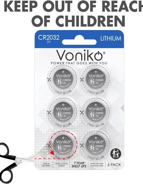 Load image into Gallery viewer, 3 Volt CR2032 Battery 6 Pack – Lithium Batteries – 2032 Button Battery Flat – 7 Years Shelf Life
