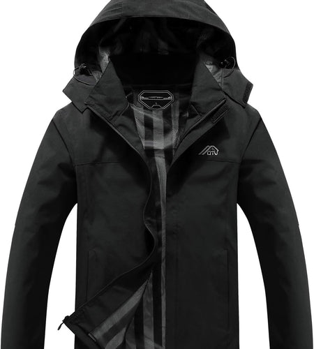 Men'S Lightweight Waterproof Hooded Rain Jacket Outdoor Raincoat Shell Jacket for Hiking Travel