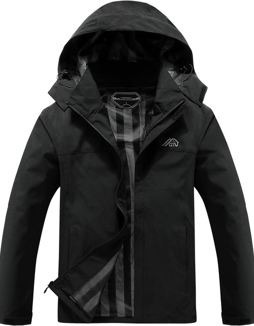 Load image into Gallery viewer, Men'S Lightweight Waterproof Hooded Rain Jacket Outdoor Raincoat Shell Jacket for Hiking Travel
