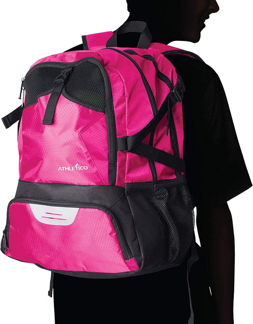 Load image into Gallery viewer, National Soccer Bag - Backpack for Soccer, Basketball &amp; Football Includes Separate Cleat and Ball Holder
