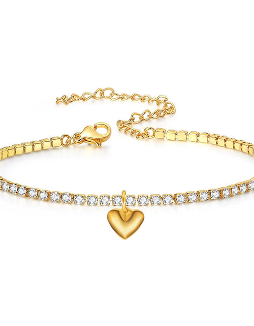 Load image into Gallery viewer, 2Mm Iced Out Tennis Bracelets Female Gold Silver Color Stainless Steel Cubic Zirconia Chain for Women Wedding Jewelry Gift
