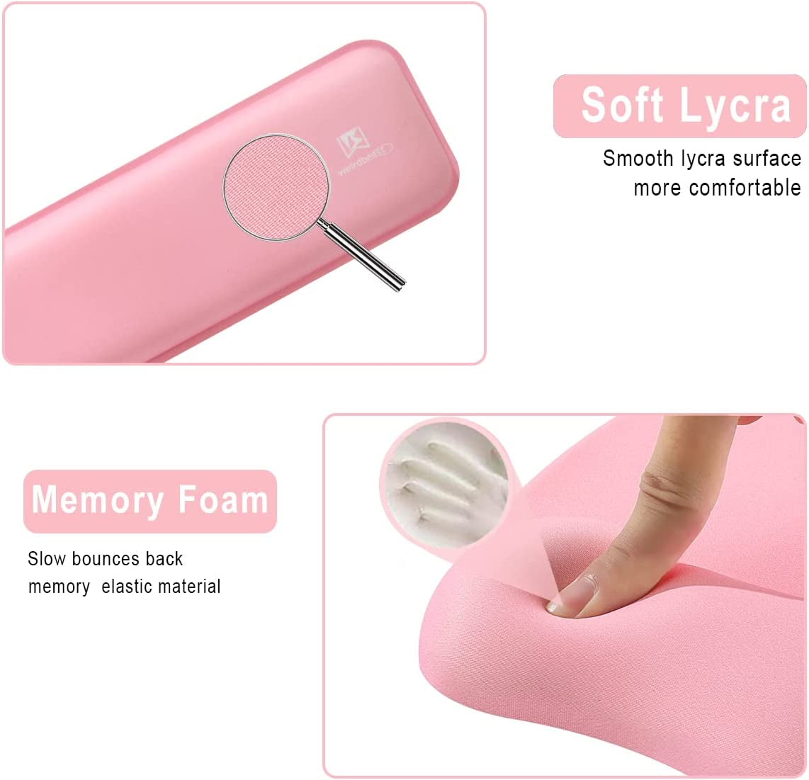 Memory Foam Set Keyboard Wrist Rest Pad & Mouse Wrist Rest Support,Ergonomic Design for Office,Home Office,Laptop,Desktop Computer,Gaming Keyboard - Pink