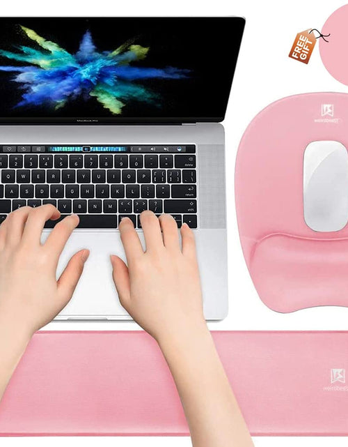Load image into Gallery viewer, Memory Foam Set Keyboard Wrist Rest Pad &amp; Mouse Wrist Rest Support,Ergonomic Design for Office,Home Office,Laptop,Desktop Computer,Gaming Keyboard - Pink

