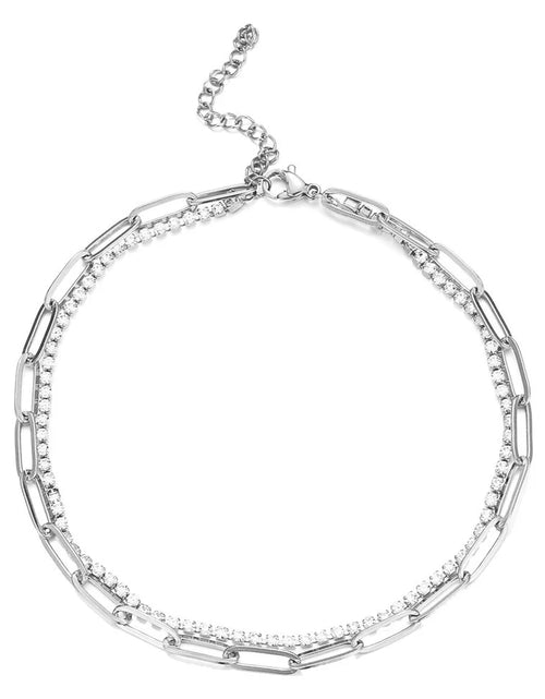 Load image into Gallery viewer, 2Mm Iced Out Tennis Bracelets Female Gold Silver Color Stainless Steel Cubic Zirconia Chain for Women Wedding Jewelry Gift
