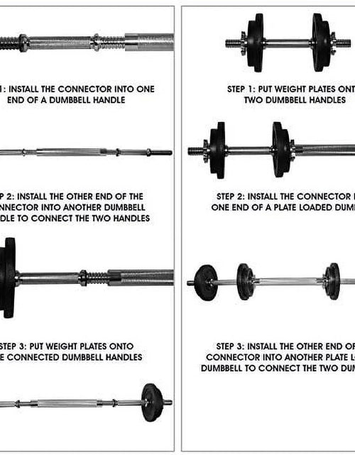 Load image into Gallery viewer, Adjustable Dumbbell Set with Weight Plates, Star Lock Collars/Connector, 50LBS Barbell or 25LBS Dumbbell Pair
