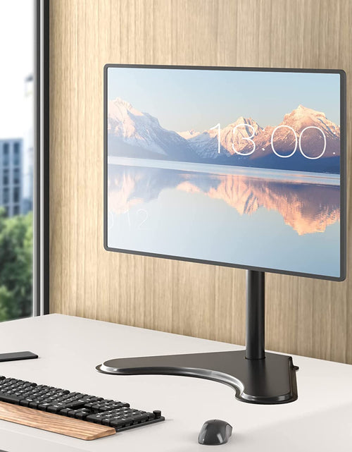 Load image into Gallery viewer, Single Monitor Stand, Adjustable Monitor Stand for One Screen up to 32Inch, Universal Freestanding Monitor Stand for Hp Acer Lg Monitor with Monting Holes 75 to 100Mm (Mf001),Black
