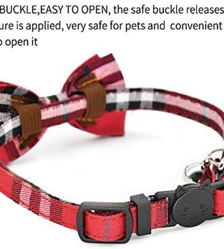 2 Pack/Set Cat Collar Breakaway with Cute  and Bell for Kitty and Some Puppies, Adjustable from 7.8-10.5 Inch