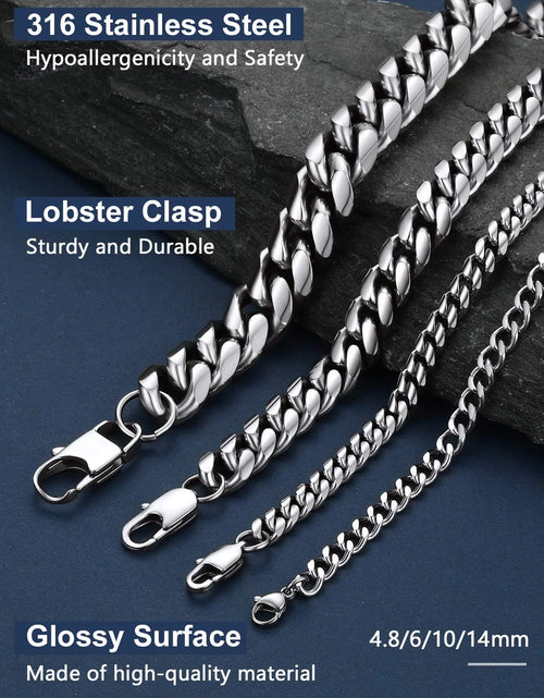 Load image into Gallery viewer, Mens Chain Stainless Steel Necklace Curb Cuban Link Neck Chains Mens Gifts
