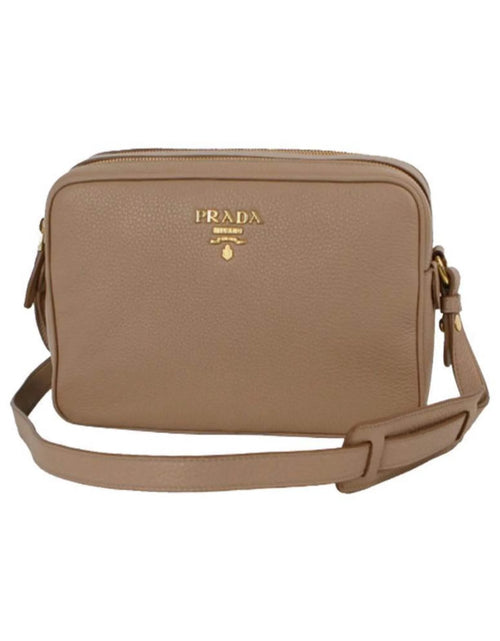 Load image into Gallery viewer, New  Beige Vitello Phenix Leather Double Zip Crossbody Bag 1BH079
