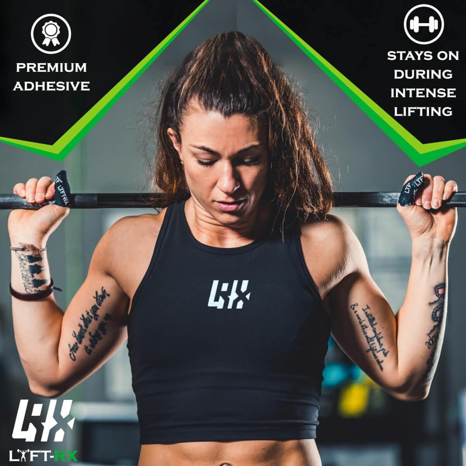 Weightlifting Hook Grip Tape W/Premium Adhesive for Olympic Weight Lift, Crossfit, Lifting & Gym, Stretch Athletic Finger Wrap, Protects Thumb Fingers Hand & Enhances Grip